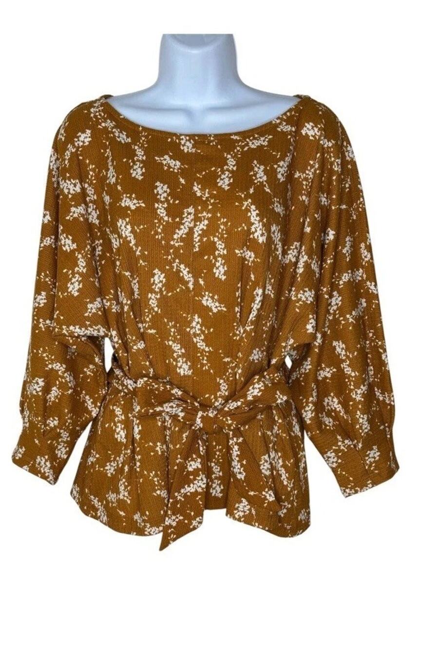 Anthropologie Womens Amber Dolman Sleeved Blouse 2X Rust Boho Teacher Earthy